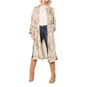 [Cupcakes & Cashmere] snake print long cardigan